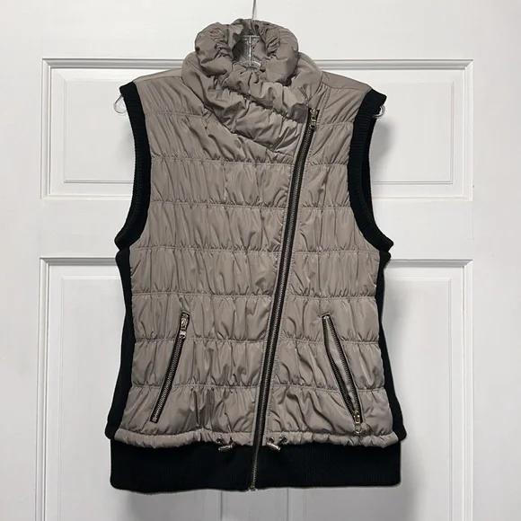 CALVIN KLEIN PERFORMANCE QUILTED PUFFER VEST Full Zip Taupe & Black Size XL - Picture 1 of 12